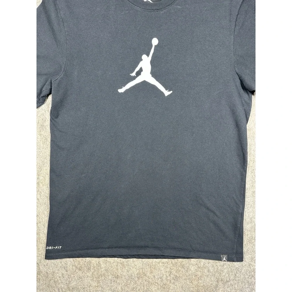 Air Jordan Jumpman Dri-FIT T Shirt Mens Large Black White Logo Basketball